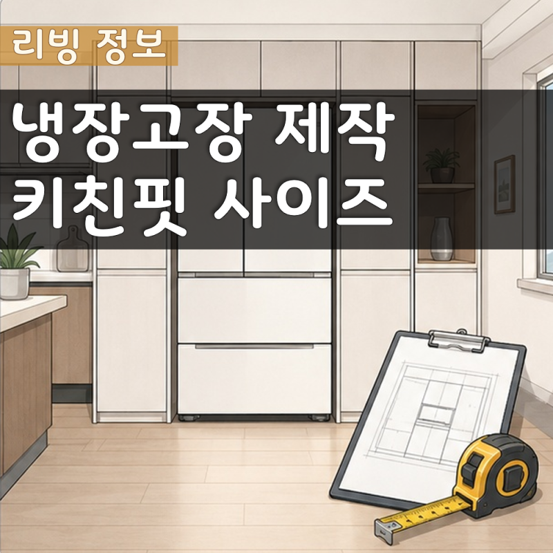 냉장고장 제작 비용, 키친핏 사이즈, 깊이 실측 방법