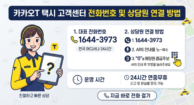 카카오택시 고객센터 전화 및 상담원 연결 https://service.kakaomobility.com/cs/