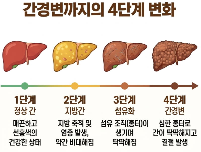 지방간에서 간경화까지: 간 섬유화(Fibrosis) 진행 단계와 되돌릴 수 있는 골든타임