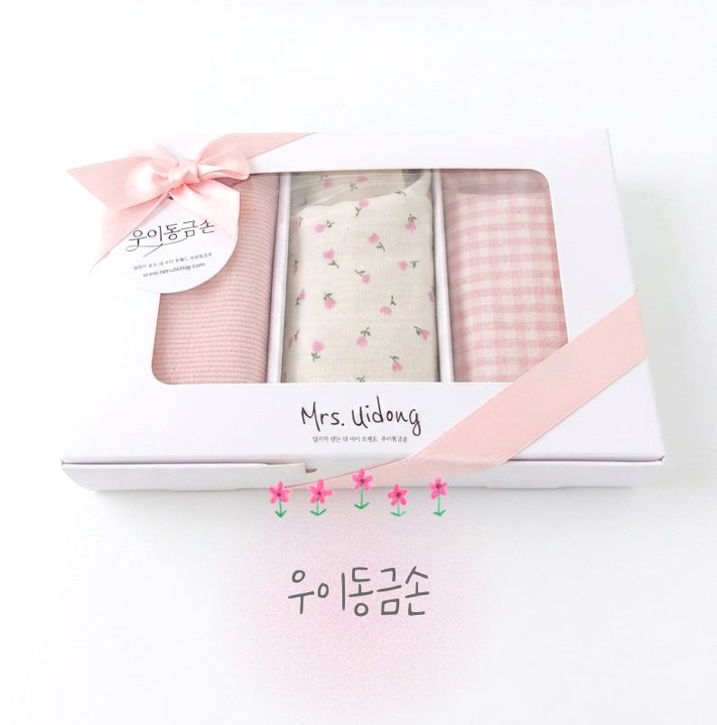 (카카오톡 선물하기) 우이동 금손 턱받이 3종세트 신생아 선물 추천~