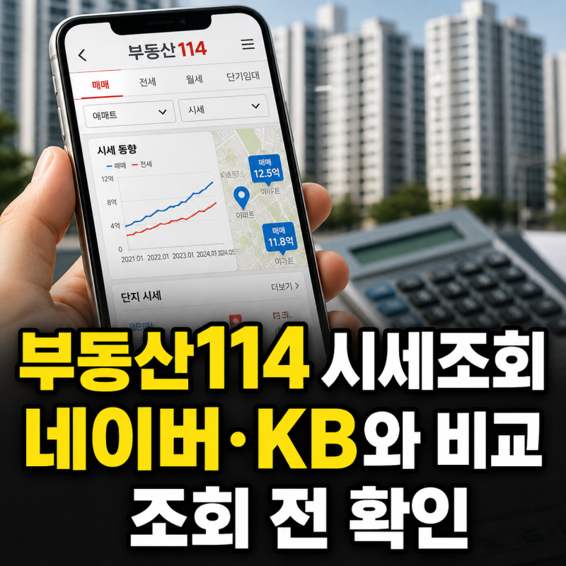 부동산114 아파트 시세조회 네이버 KB부동산 비교 총정리