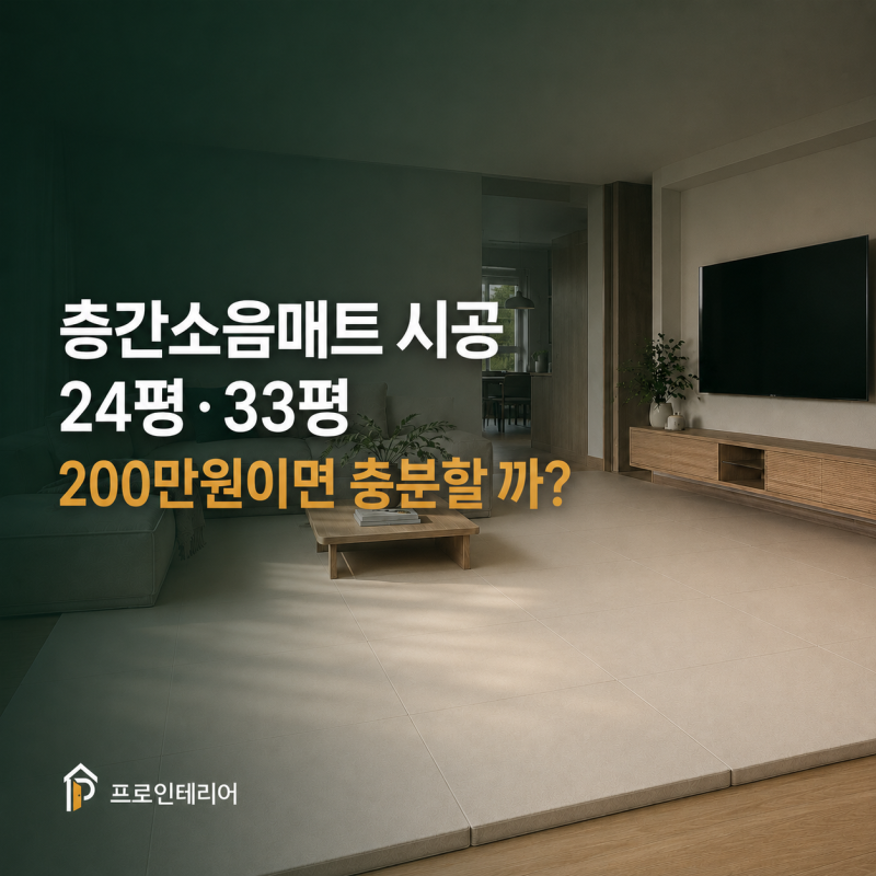 층간소음매트 시공 비용 2026 — 24평·33평, 200만원이면 충분할까?