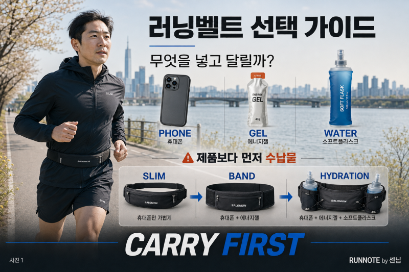 러닝벨트 선택 가이드｜휴대폰·젤·물병 무엇을 넣을지부터 정하자