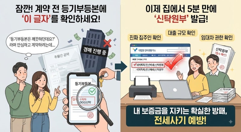 [부동산 상식] 전세사기 피하는 법 : 등기부등본에 '이 글자' 있다면 무조건 신탁원부 확인하....