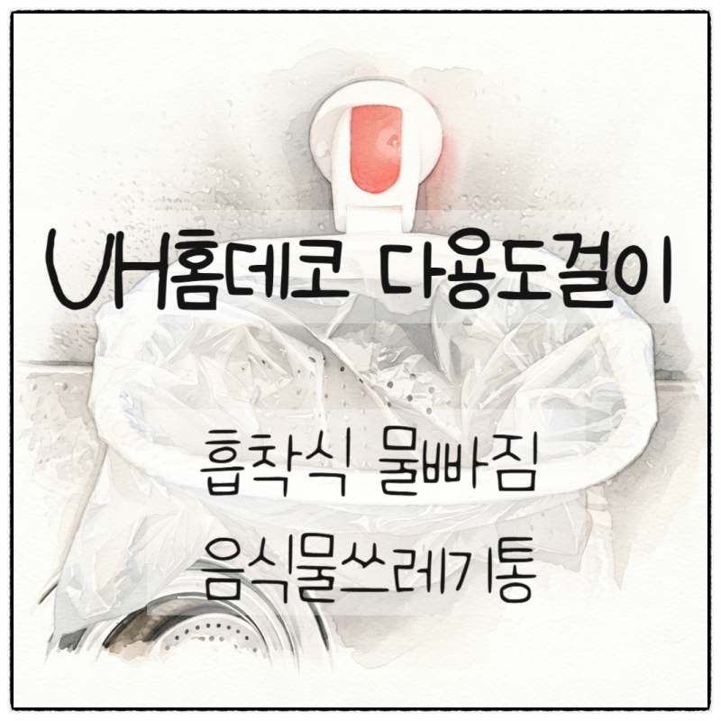 UH홈데코 다용도 걸이_ 싱크대걸이 물빠짐 음식물쓰레기통 주방정리템