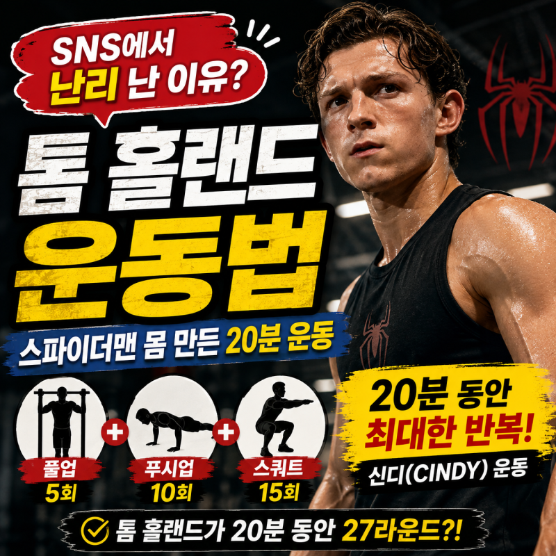 톰 홀랜드 운동법 따라 해볼까? 스파이더맨이 했다는 20분 운동