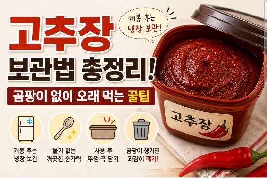 고추장 보관법! 곰팡이 없이 오래 먹는 꿀팁 (개봉 후 보관부터 냉동까지)