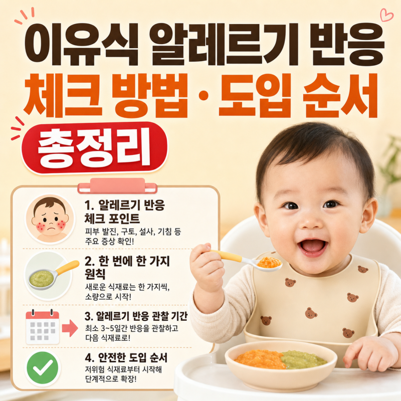 이유식 알레르기 반응 체크 방법과 도입 순서 총정리