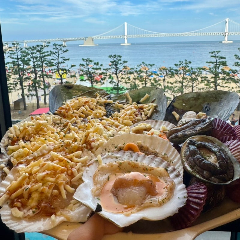 광안리 조개구이 맛집 섬과섬사이 무한리필에 광안대교 뷰까지!