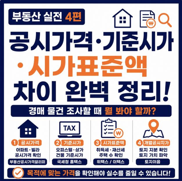 [부동산 기초] 4편 - 공시가격·기준시가·시가표준액 차이｜경매 물건 조사할 때 뭘 봐야 할....