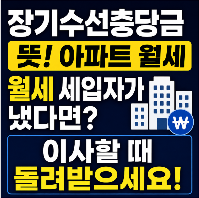 장기수선충당금 뜻 아파트 월세｜세입자가 냈다면 이사할 때 돌려받을 수 있습니다