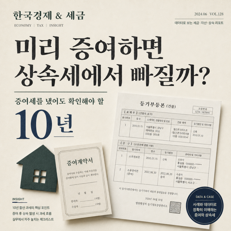 사전증여 상속세 10년 지나면 정말 빠질까? 증여세액공제와 아파트 증여세 차이