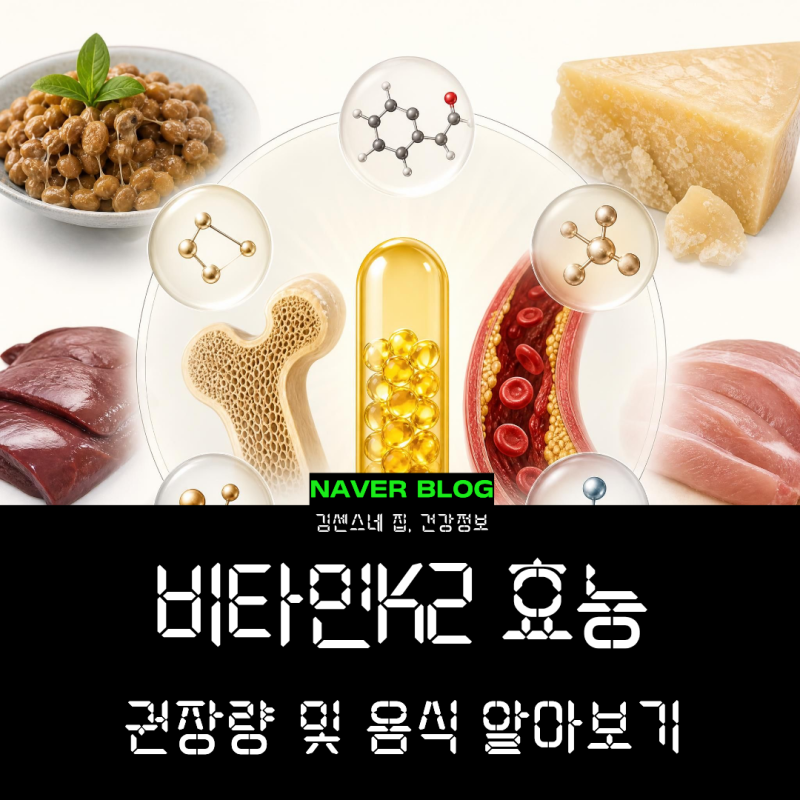 비타민k2 효능 권장량 및 음식