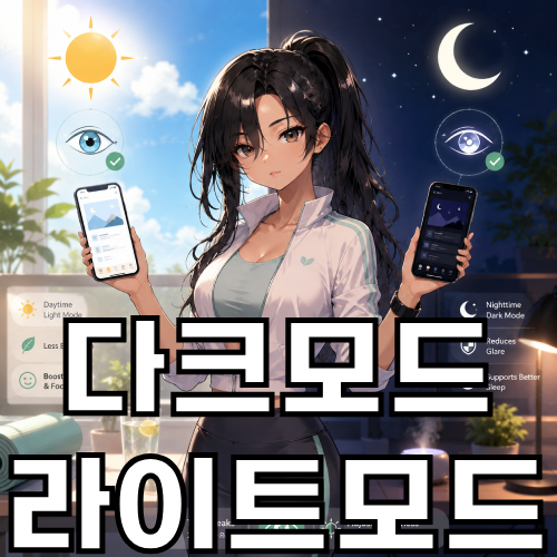 눈과 다크모드/라이트모드 관계 - 낮에는 라이트모드, 밤에는 다크모드 눈뽕조심