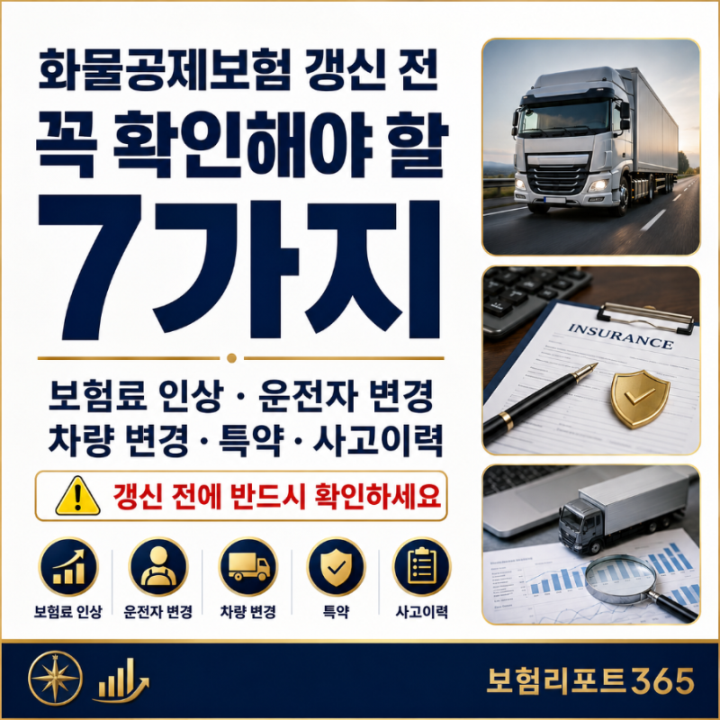 화물공제보험 갱신할 때 꼭 확인해야 할 7가지