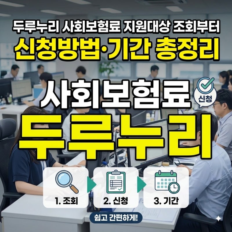 두루누리 사회보험료 지원대상 조회부터 신청방법·기간 총정리