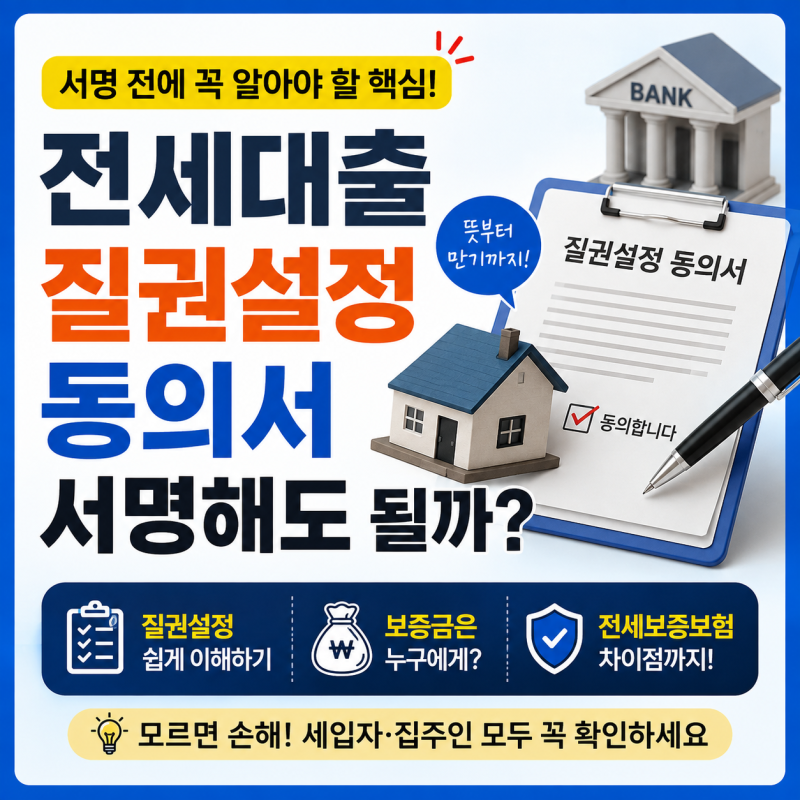 전세대출 질권설정이란? 동의서에 서명하는 이유와 보증금 반환까지