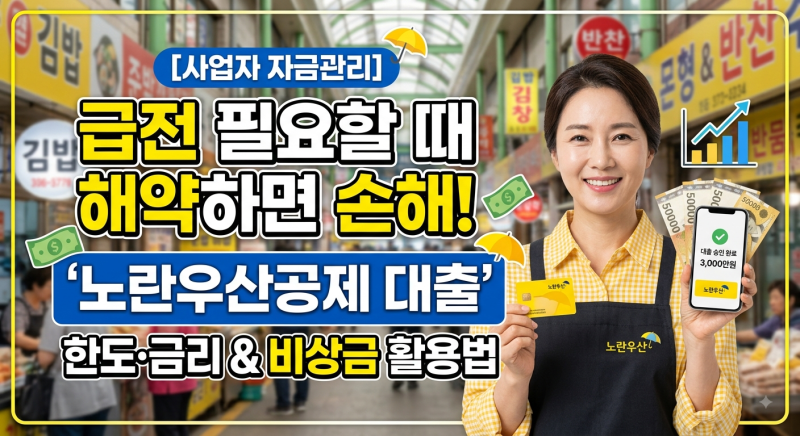 [사업자 자금관리] 급전 필요할 때 해약하면 손해! '노란우산공제 대출' 한도·금리 & 비상금 ....