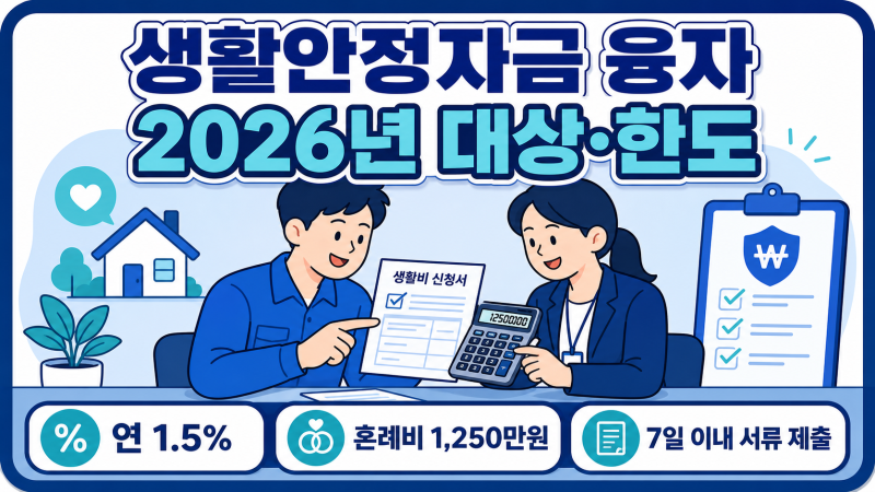 생활안정자금 융자, 2026년 대상과 한도 확인