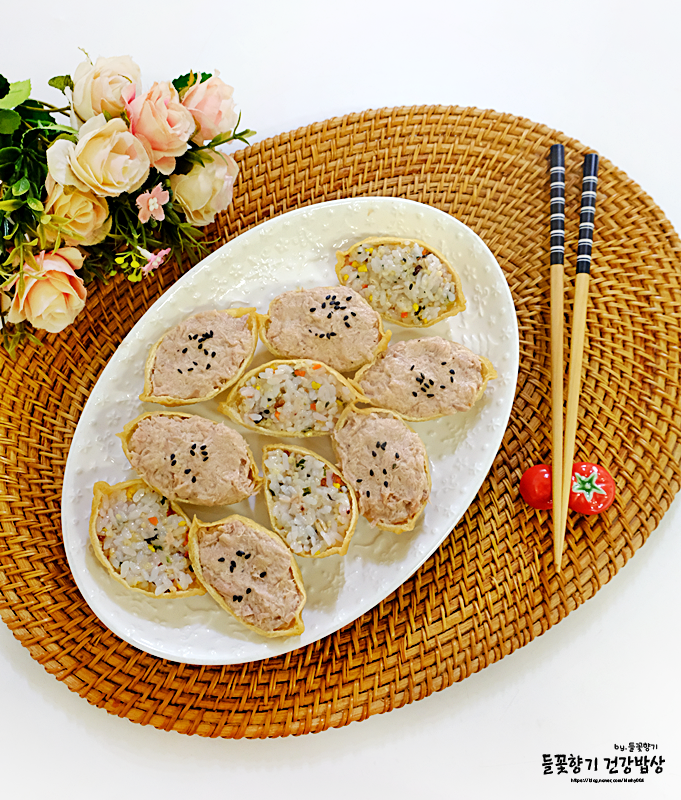 참치 유부초밥 만들기 점심 도시락 메뉴