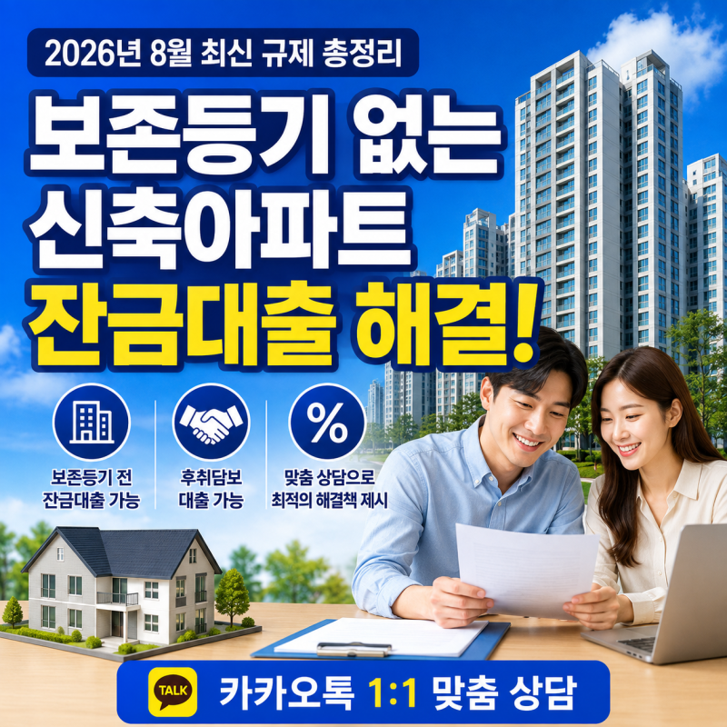 보존등기 없는 신축아파트 잔금대출, 2026년 8월에도 가능할까?