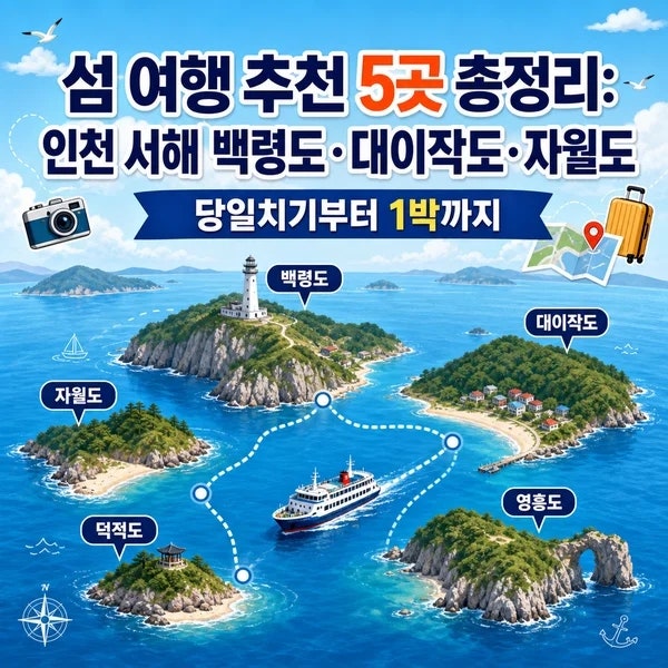 섬 여행 추천 5곳 : 인천 서해 백령도·대이작도·자월도 당일치기부터 1박까지 체크포인트