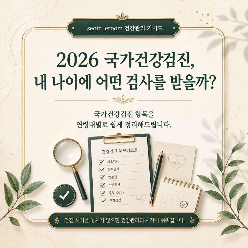 2026 국가건강검진, 내 나이에 어떤 검사를 받을까? / 35세 이후라면 알아두면 좋은 연령별 건....