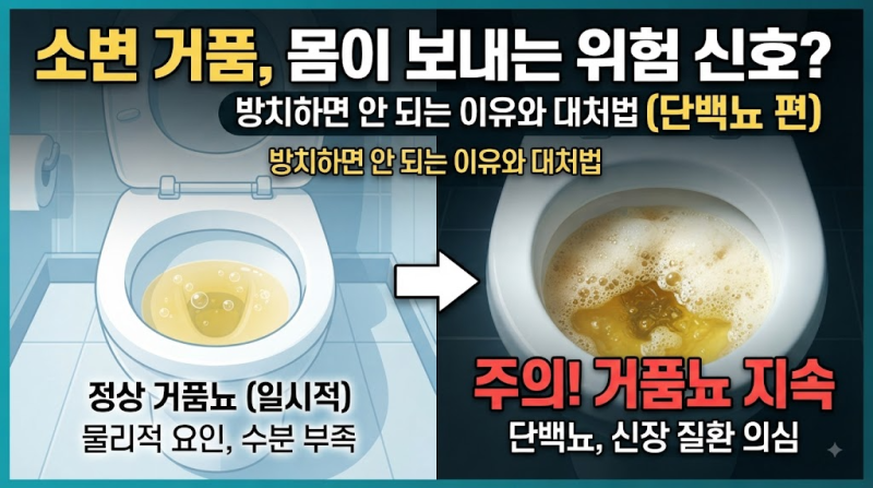 [내궁내찾] 신장질환 신호? 단백뇨 증상? 소변 거품의 원인과 대처 방법 가이드