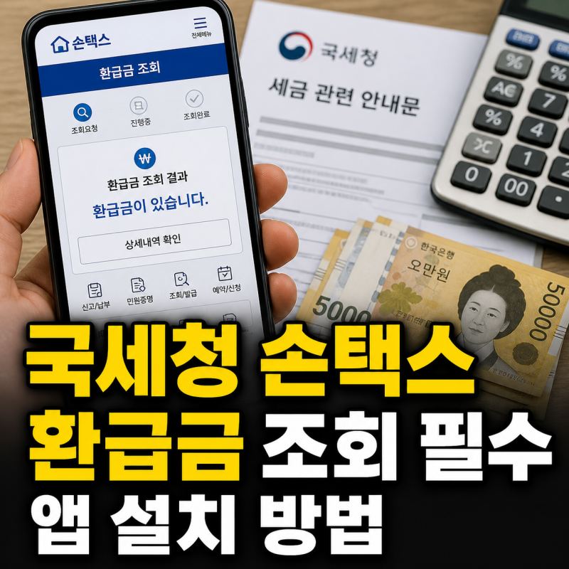 국세청 손택스 앱 다운로드 설치와 환급금 조회방법
