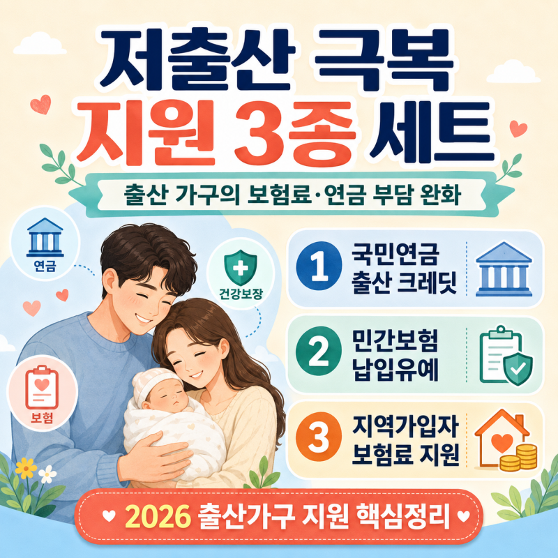 출산후 보험료 0원 가능할까? 2026년 저출산 극복 지원 3종 세트 활용법