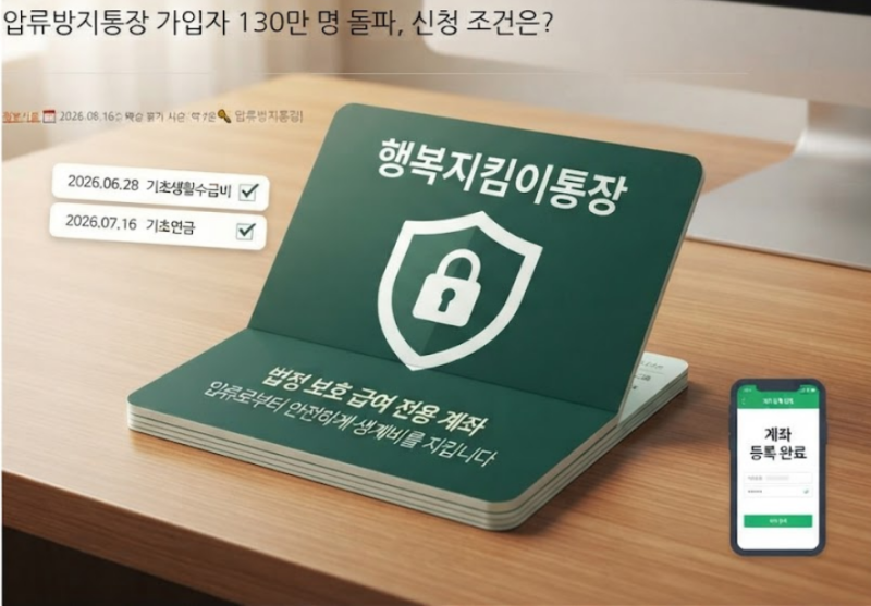 압류방지통장 가입자 130만 명 돌파, 신청 조건은?