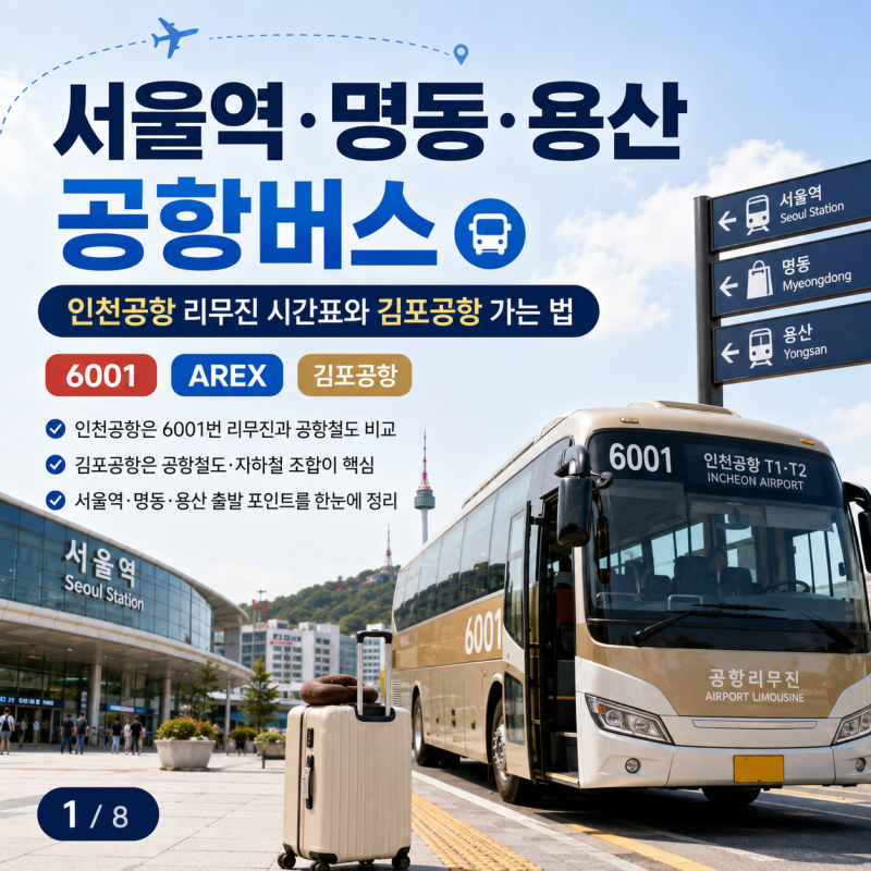 서울역·명동·용산 공항버스｜인천공항 리무진 시간표와 김포공항 가는 법