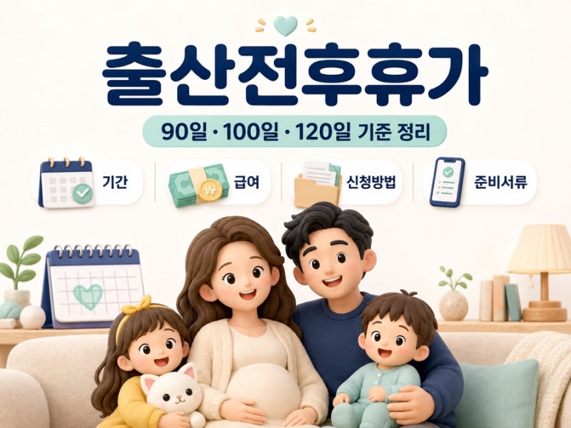 출산전후휴가 90일 급여 최대 220만 원 신청방법 준비서류