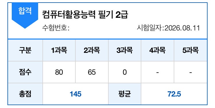 컴활 2급 합격 4~7일 공부법