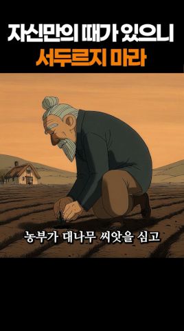 서두르지 마라 다 때가 있는 법이다