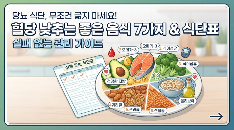 당뇨란 무엇인가?[2부] 혈당을 낮추는 당뇨에 좋은 음식 7가지 & 실패 없는 식단표 짜기