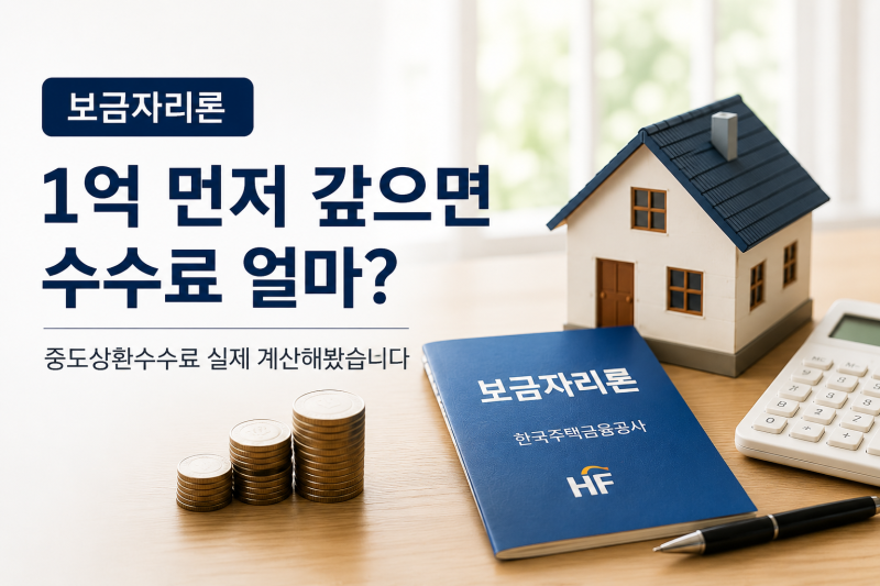 보금자리론 중도상환수수료 얼마? 1억 먼저 갚으면 실제 비용 계산해봤습니다