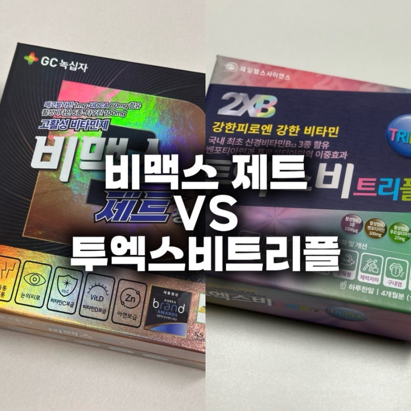 투엑스비 트리플 vs 비맥스 제트 비교｜효과·가격까지 직접 먹어본 후기