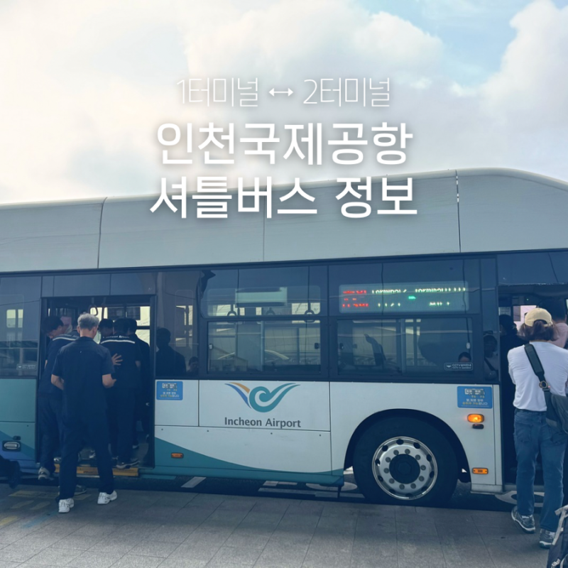 인천공항 셔틀버스 시간표 노선 타는곳 1터미널 2터미널 가는법