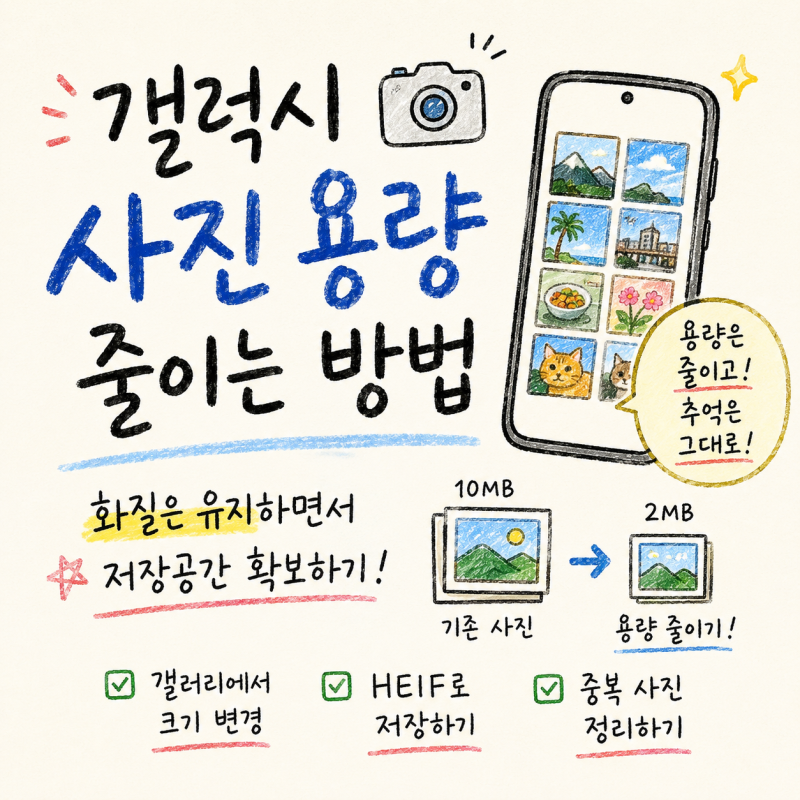 갤럭시 사진 용량 줄이는 방법, 화질은 유지하면서 저장공간 확보하기