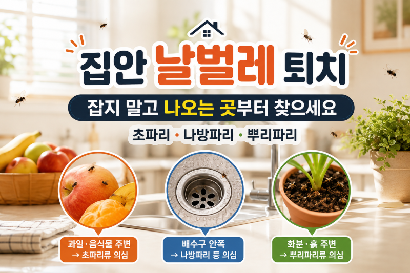 여름철 집안 날벌레 퇴치법 (초파리·나방파리·뿌리파리)