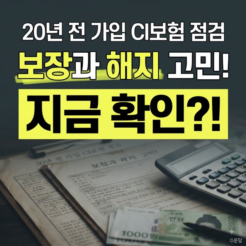 20년 전 든 CI보험 보장내용, 해지해야 할까? (CI·GI 차이와 해지 전 체크)