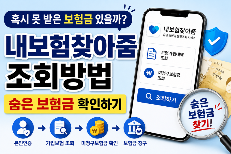 혹시 못 받은 보험금 있을까? 내보험찾아줌 숨은 보험금 조회방법