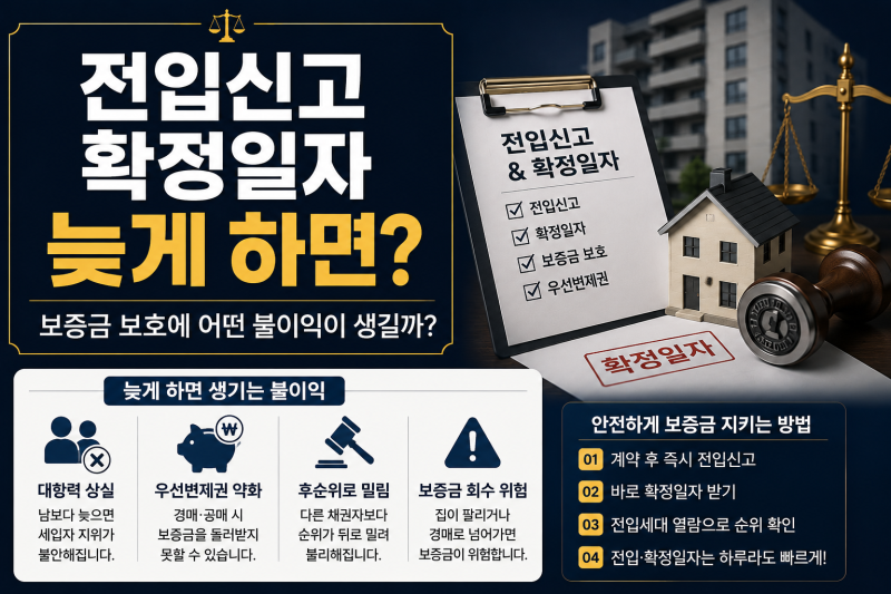 전입신고 확정일자 늦게 하면 어떻게 될까? 보증금 보호 시점 꼭 확인