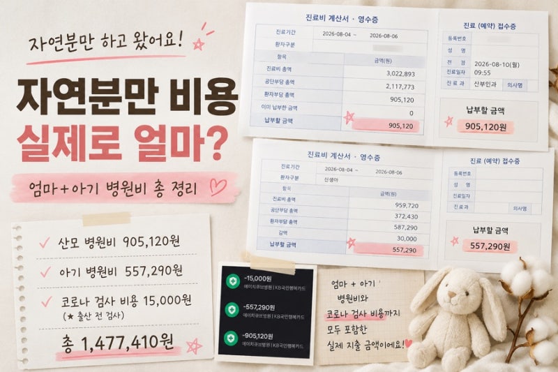 자연분만 비용 총정리 진료비 300만원? 실제 낸 돈은 146만원”