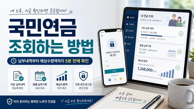 국민연금 예상수령액 조회방법 : 납부내역부터 수령액까지 5분이면 끝