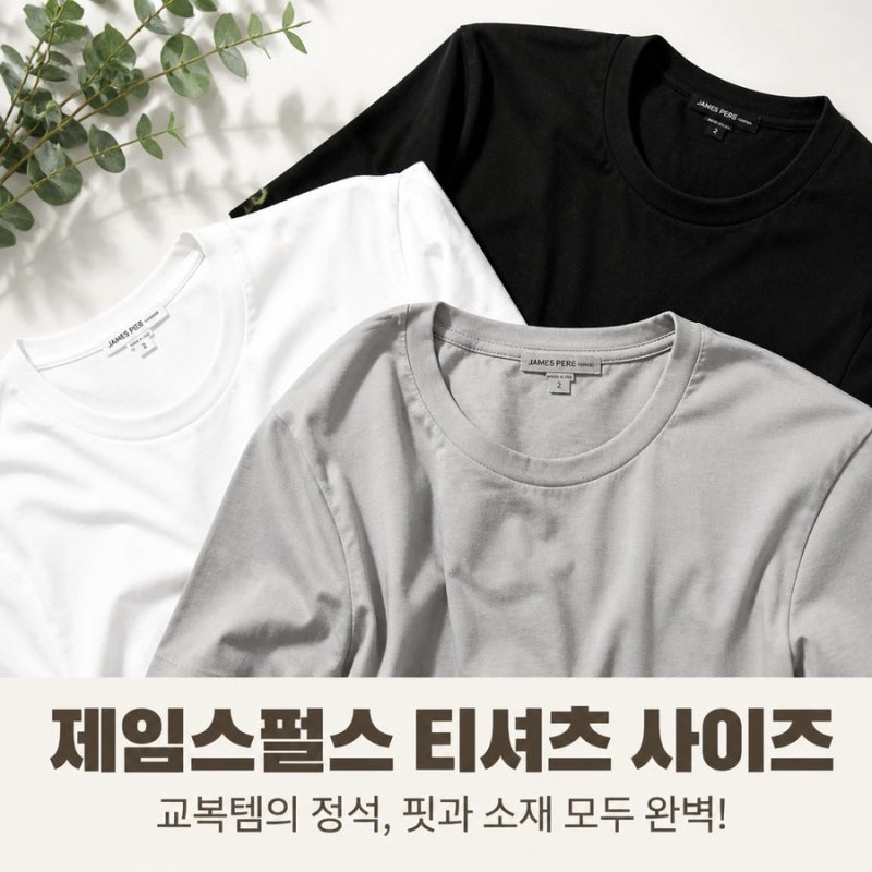 제임스펄스 남성 티셔츠 사이즈 , 핏과 소재 모두 완벽!