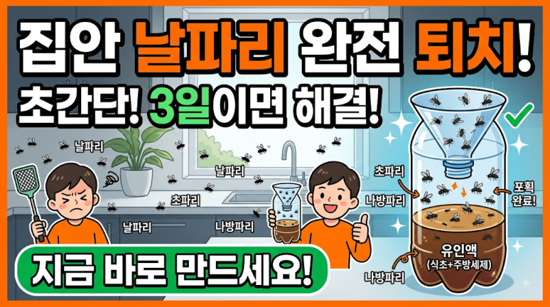 집안 날파리.초파리 트랩 만드는 법 !!!