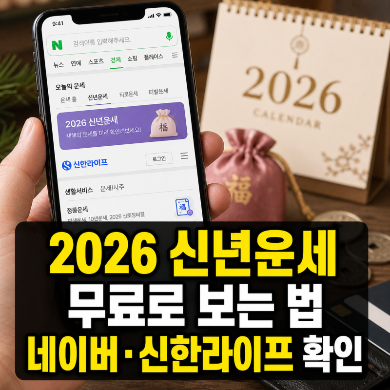 2026 신년운세 사주 토정비결 무료 보는 법 네이버 신한라이프