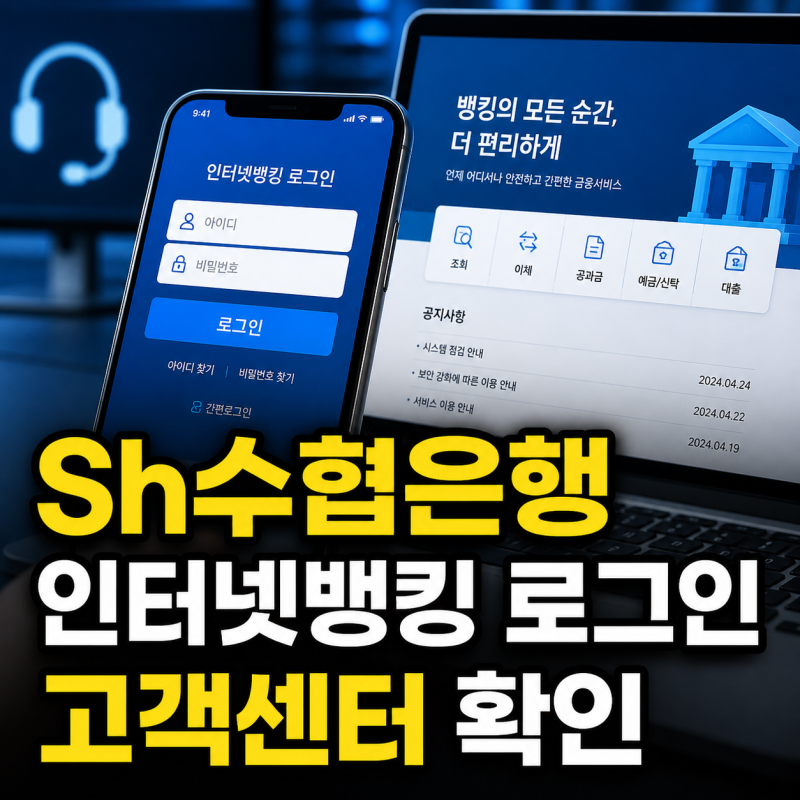 Sh수협은행 홈페이지 바로가기, 인터넷뱅킹 로그인과 고객센터 전화번호
